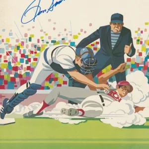 RON SANTO Signed 4/17/80 Chicago CUBS Official PROGRAM Beckett (BAS)