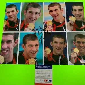 Michael Phelps 2008 Beijing Olympic Swimming 11x14 PHOTO Signed Auto PSA/DNA COA