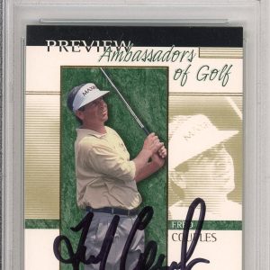 2001 UD SP AUTHENTIC PREVIEW GOLF FRED COUPLES SIGNED CARD PSA DNA COA AUTOGRAPH