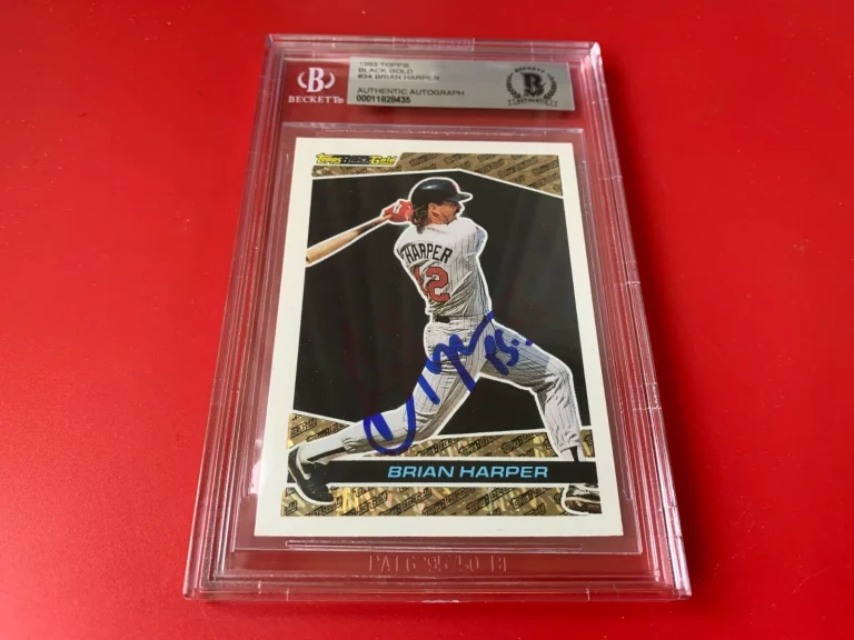 Brian Harper Twins 1993 Topps GOLD Card Signed Auto Beckett BAS