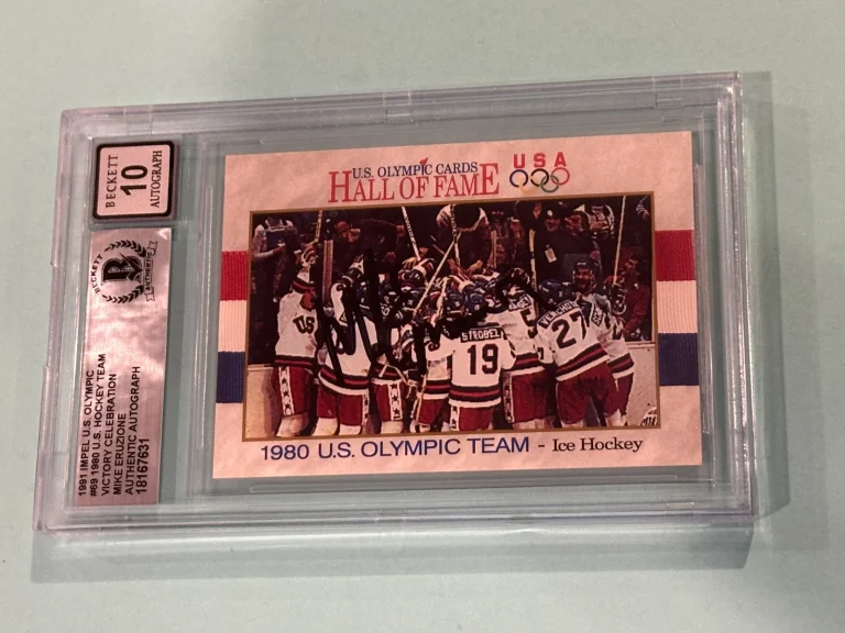 MIKE ERUZIONE Signed 1991 IMPEL Victory Celebration Card #69 Beckett BAS AUTO 10