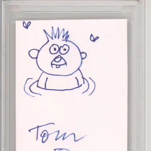 Garbage Pail Kids 1/1 COOL Sketch Drawing Signed AUTOGRAPH Tom Bunk PSA DNA COA