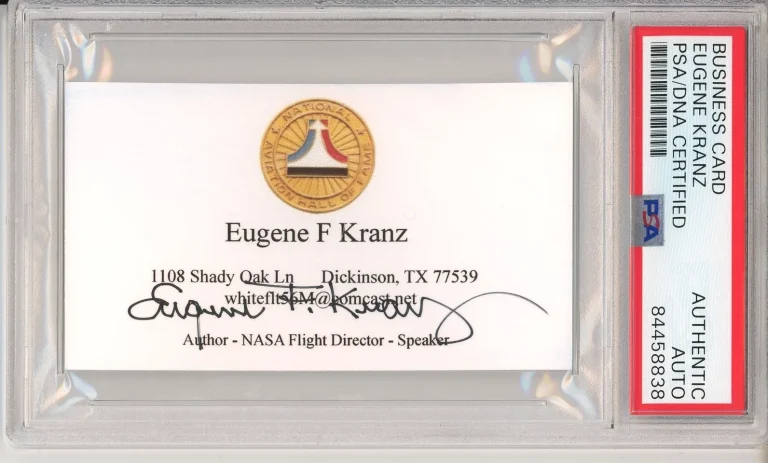 NASA FLIGHT DIRECTOR EUGENE KRANZ AUTOGRAPH BUSINESS CARD PSA DNA COA SPACE RARE