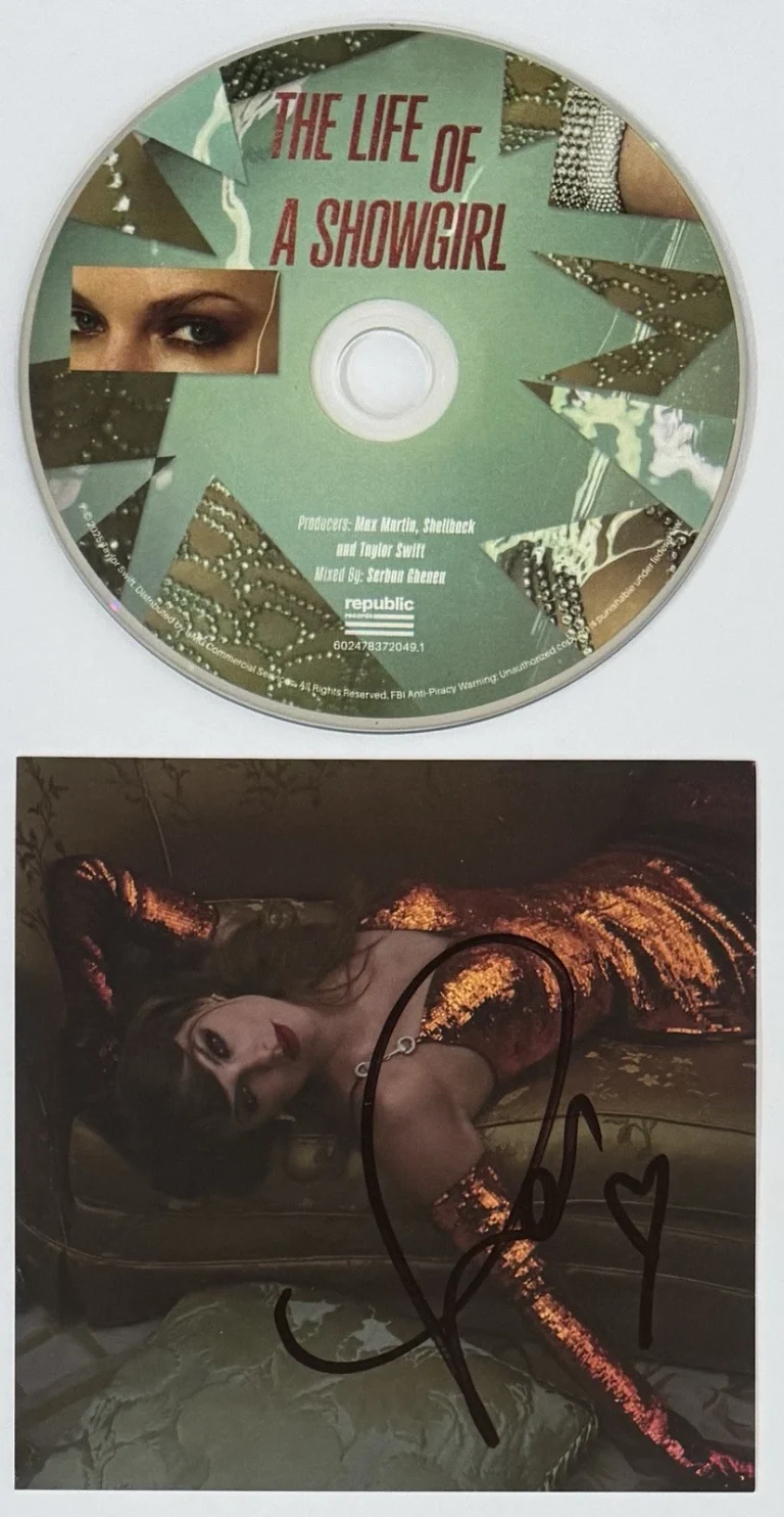 SIGNED AMAZING HEART TAYLOR SWIFT LIFE OF A SHOWGIRL PICTURE #2 & CD PSA DNA COA