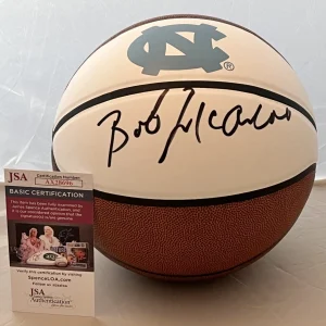 Bob McAdoo signed Full Size North Carolina Tar Heels Logo Basketball Ball JSA