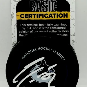 Adam Foote signed Vancouver Canucks Official Game Puck autographed JSA