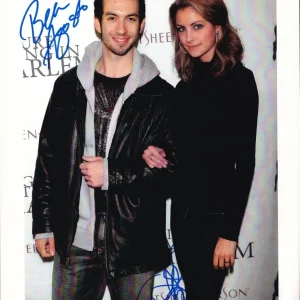 Ben Agosto & Tanith Belbin White REAL hand SIGNED Ice dancing Olympic duo #2 COA