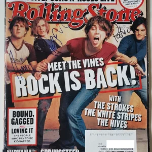 The Vines REAL hand SIGNED 2002 Rolling Stone Magazine COA Autographed by 3