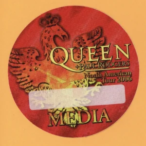 Queen 2006 w/ Paul Rodgers Concert Tour MEDIA Backstage Pass