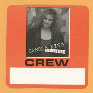 Carol King 1989 City Streets Concert Tour CREW Backstage Pass