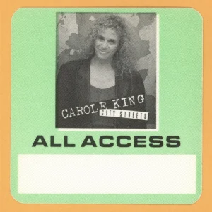 Carol King 1989 City Streets Concert Tour CREW Backstage Pass