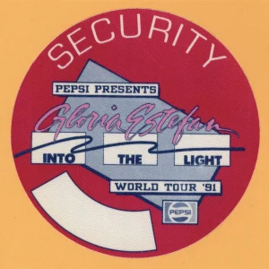 Gloria Estefan 1991 Into The Light Concert Tour SECURITY Backstage Pass - Pepsi
