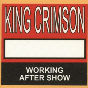 King Crimson 1995 Thrak Concert Tour Backstage Pass