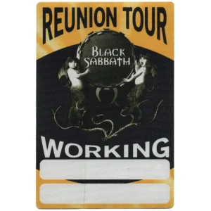 Black Sabbath 1999 Reunion Concert Tour Working Backstage Pass