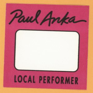 Paul Anka 1999 Concert Tour LOCAL Backstage Pass