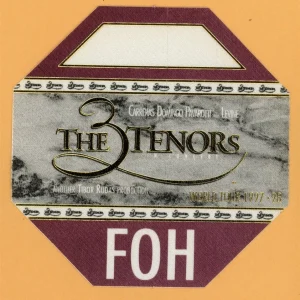 3 Tenors 1998 Luciano Pavarotti Concert Tour FRONT of HOUSE Backstage Pass