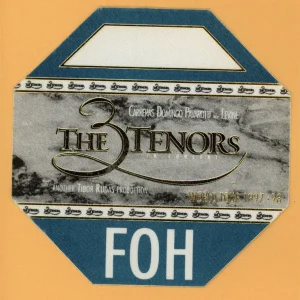 3 Tenors 1998 Luciano Pavarotti Concert Tour FRONT of HOUSE Backstage Pass