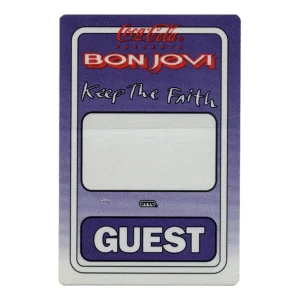 Bon Jovi 1993 Keep the Faith Concert Tour Guest Backstage Pass