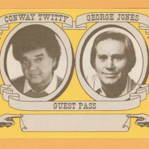Conway Twitty 1989 George Jones Wiseblood Concert Tour GUEST Backstage Pass