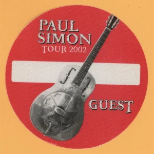 Paul Simon 2002 You're the One Concert Tour GUEST Backstage Pass