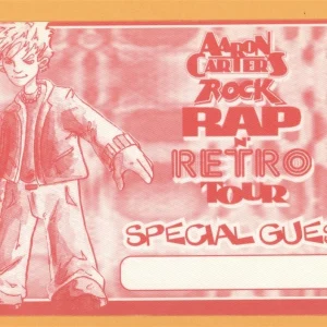 Aaron Carter 2002 Rap & Retro Concert Tour GUEST Backstage Pass