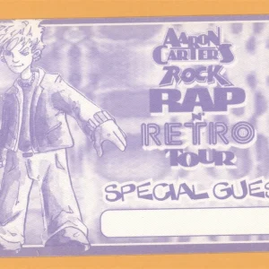 Aaron Carter 2002 Rap & Retro Concert Tour GUEST Backstage Pass