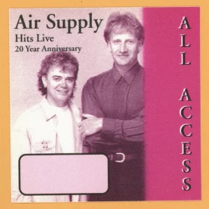 Air Supply 1996 Hits Live Concert Tour AA Backstage Pass