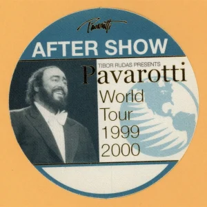 Pavarotti 1999 Concert Tour AFTER SHOW Backstage Pass