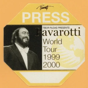 Pavarotti 1999 Concert Tour PRESS Backstage Pass