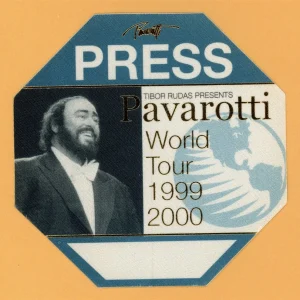 Pavarotti 1999 Concert Tour PRESS Backstage Pass