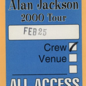 Alan Jackson 2000 Concert Tour ALL ACCESS Backstage Pass