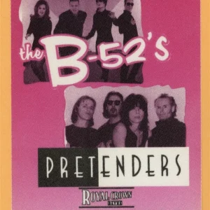 Pretenders 1998 B-52's Concert Tour ALL ACCESS Backstage Pass