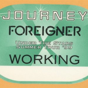 Journey 1999 Under The Stars w/ Foreigner Concert Tour Working Backstage Pass