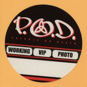 POD 2001 Satellite Concert Tour VIP Backstage Pass