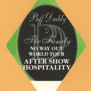 Puff Daddy & Family 1998 No Way Out Concert Tour AFTER SHOW Backstage Pass