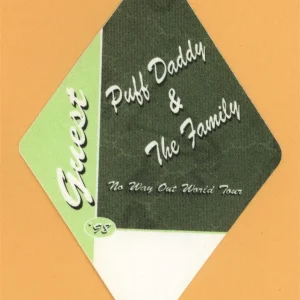 Puff Daddy & Family 1998 No Way Out Concert Tour GUEST Backstage Pass