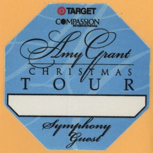 Amy Grant 1997 Christmas Concert Tour SYMPHONY GUEST Backstage Pass