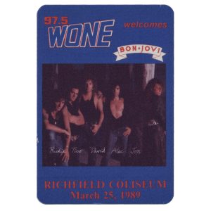 Bon Jovi 1989 New Jersey Concert Tour Radio 97.5 WONE Promo Backstage Pass