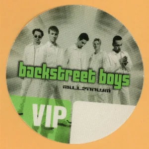 Backstreet Boys 2000 Millennium Concert Tour VIP Backstage Pass