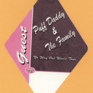 Puff Daddy & Family 1998 No Way Out Concert Tour GUEST Backstage Pass