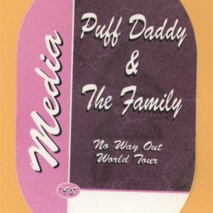 Puff Daddy & Family 1998 No Way Out Concert Tour MEDIA Backstage Pass