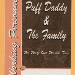 Puff Daddy & Family 1998 No Way Out Concert Tour WORKING Backstage Pass