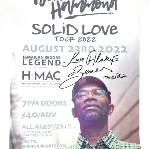 Beres Hammond reggae REAL SIGNED Solid Love 2022 Tour Poster JSA COA Autographed