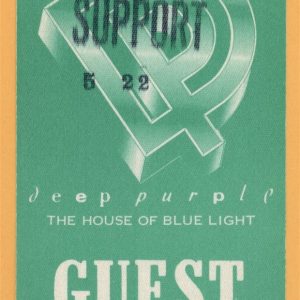 Deep Purple 1987 House of Blue Light Concert Tour GUEST Backstage Pass