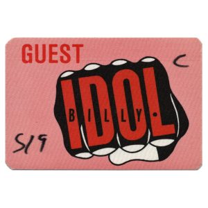 Billy Idol 1986 Whiplash Smile Concert Tour Guest Backstage Pass