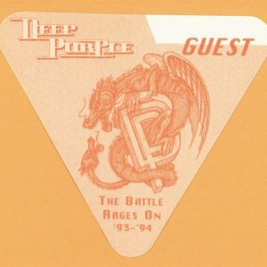 Deep Purple 1993 Battle Rages On Concert Tour GUEST Backstage Pass