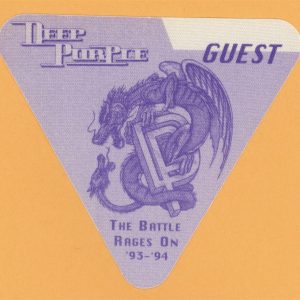 Deep Purple 1993 Battle Rages On Concert Tour GUEST Backstage Pass