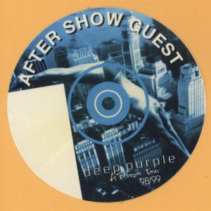 Deep Purple 1998 Abandon Concert Tour AFTER SHOW Backstage Pass