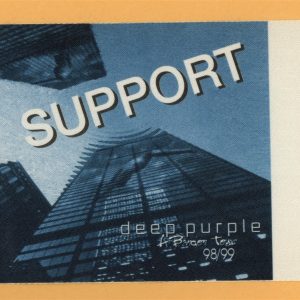 Deep Purple 1998 Abandon Concert Tour SUPPORT Backstage Pass
