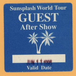 Reggie Sunsplash 1995 Concert Tour Guest Backstage Pass